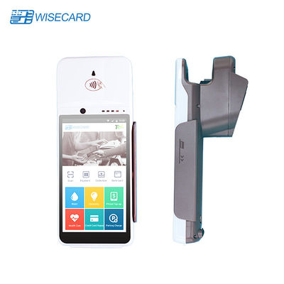 Терминал POS андроида 7,0 биометрический, портативная машина POS с принтером построенным в батарее